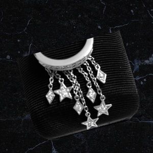 Kirk’s Folly Cascading Ring Celestial Stars CZs Silver Tone 7